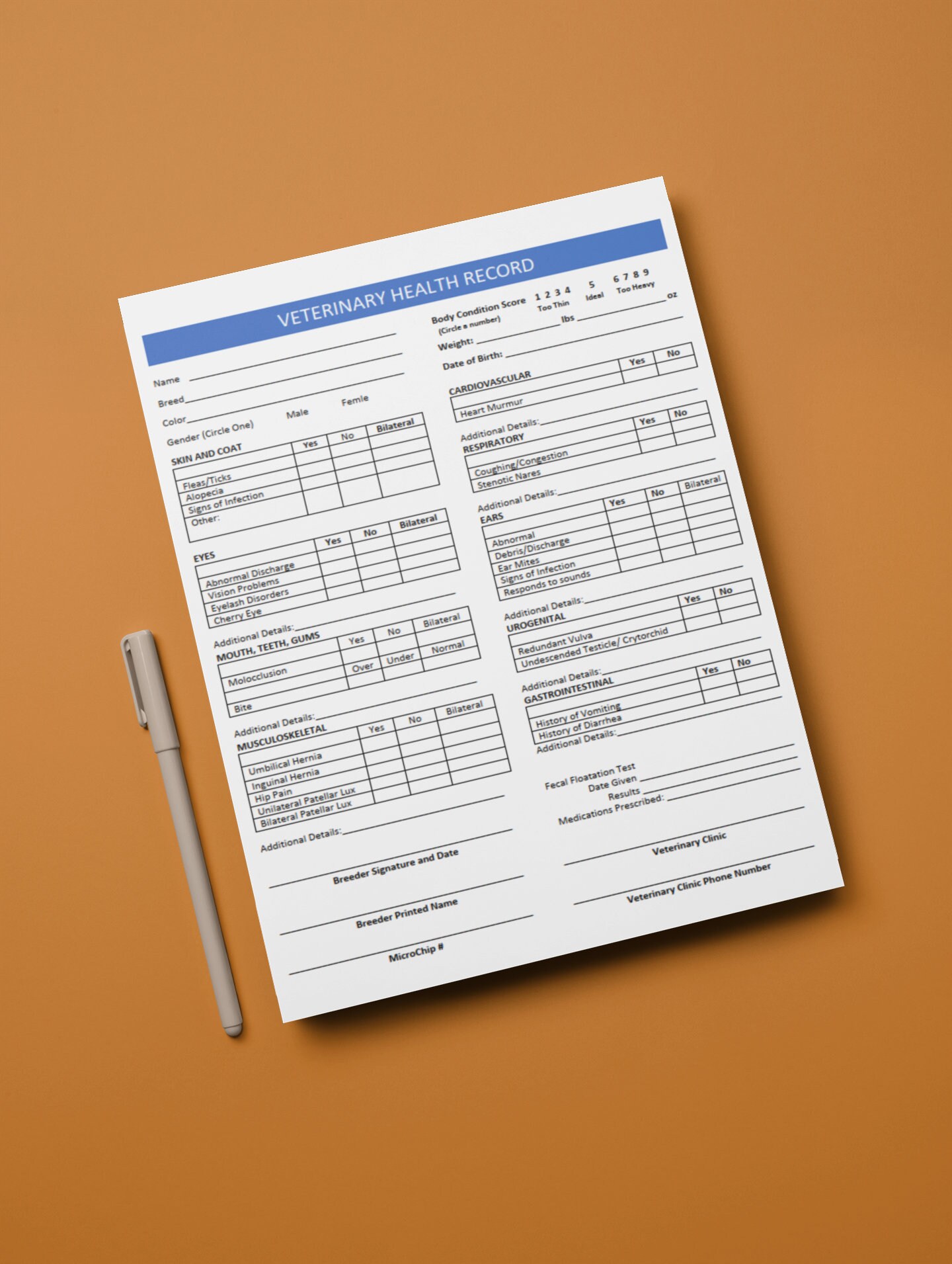 Puppy Wellness Checklist, Health Check, Puppy Pack Docs, Pet Record