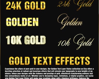Efectos de texto lujosos, estilos de tipografía opulentos, estilos de texto metálicos, efectos de capa elegantes, estilos de capa brillantes, estilos opulentos
