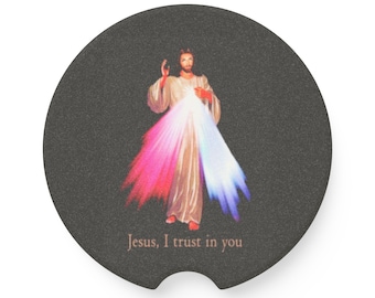 Jesus, I trust in you Soapstone Car Coaster - Educational Spirit Accessory