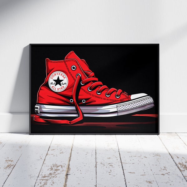 Sneaker Spectrum: Allstar Red Edition - Hypebeast Wall Art, Sneaker Art, Sneaker Posters, Digital Download, Sneaker Wallpaper, shoe poster