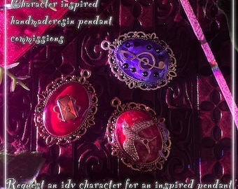 Identity V IDV Inspired Hunter/Survivor Custom Resin frame pendant Commissions // Necklace keyring and phone charm options // Read Desc!!