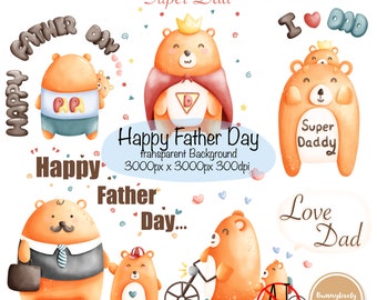 Clipart de oso del Día del Padre: Gráficos PNG (Descarga digital)