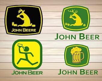 4 x US John Beer PNG SVG Files Classic Usa John Png Svg files Deere Clip art Beer Lovers John Beere Cricut Silhouette Cutting File For Shirt