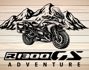 R1300 GS Adventure BMW motorfiets PNG Svg digitale download Instant Cut-bestand voor Cricut Silhouette Rider cadeau afdrukbare Biker voor shirts