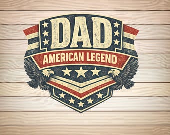 Dad American Legend SVG PNG - patriottische vader shirt Design American Eagle Vaderdag clipart - Vintage USA Dad sublimatie digitale download