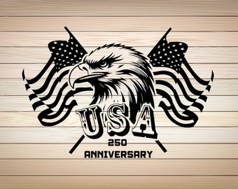 250e verjaardag Verenigde Staten van Amerika USA vlag adelaar PNG SVG-bestand Verenigde Staten Svg patriot vrijheid snijden bestand voor shirt downloaden