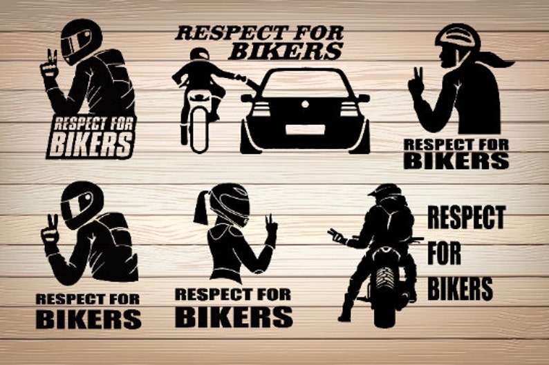 Motorcycle Respect Sign 6 X Respect for Bikers SVG PNG Files Motorcycle Bundle Motor Bikers for ...