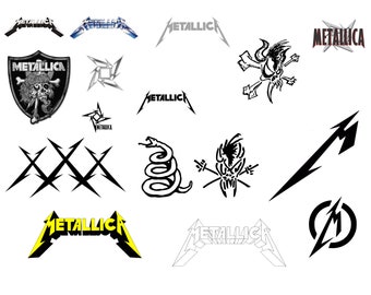 16 x Metallica PNG SVG Files For Silhouette  Cricut Cover Metallica For Shirts digital sublimation Vector Cut File Digital Clipart Download