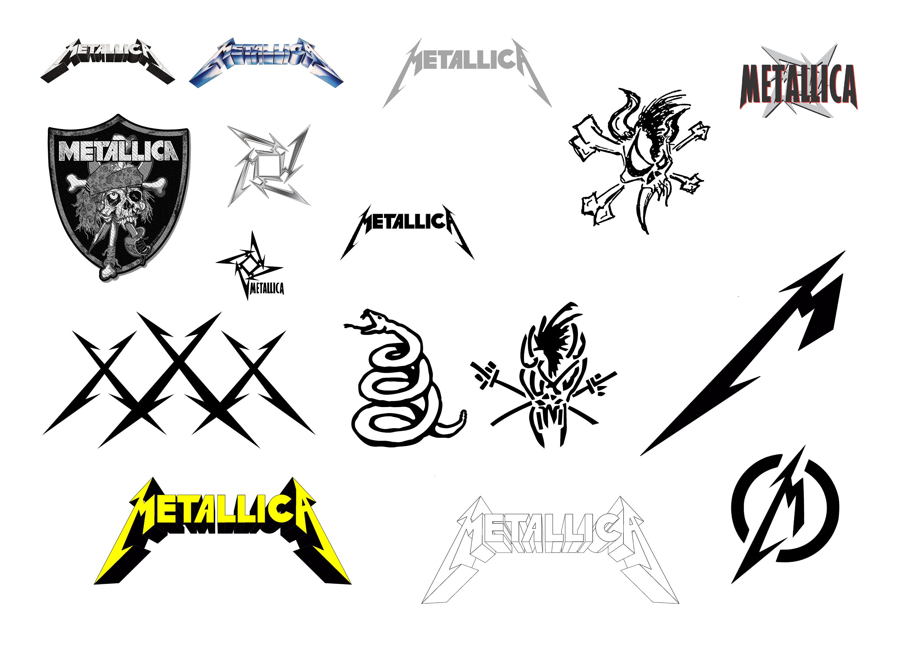 16 X Metallica PNG SVG Files for Silhouette Cricut Cover Metallica for