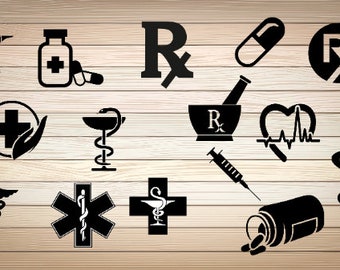 Pharmacy Medicine Drugstore Nursing Symbols SVG PNG JPG , pharmacy snake symbol, Download Silhouette Clipart Image x14 pcs