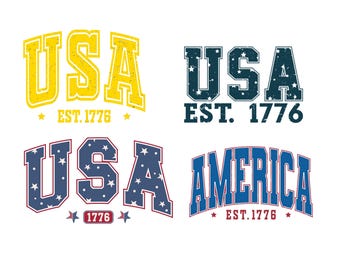 5 x USA SVG PNG-bestanden voor shirts Verenigde Staten svg Amerika svg vector Cricut silhouet digitale download Svg Instant Digitale Download