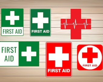 6 x First Aid PNG SVG File First Aid Emergency Supplies SVG Vector Cut Files for Crafters Digital Clipart Download