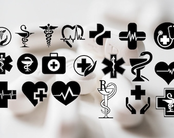 20 x Bulk Pharmacy Medicine Drugstore Nursing Symbols SVG PNG Hhospital pharmacy Snake symbol, Download Silhouette Clipart Image  x 20 pcs