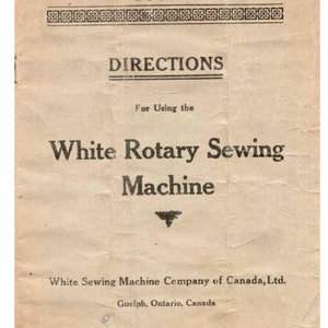 Witte roterende trapper naaimachine handleiding PDF-richtingen boek 10 11 12 Instant Download afdrukbare handleiding PDF Vintage gescande boek downloaden