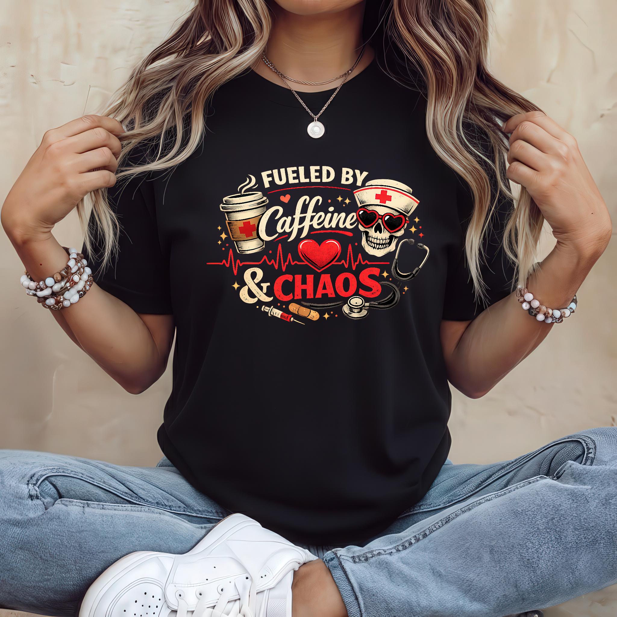 Fueled by Caffeine and Chaos SVG PNG Nursing Skull Digital Download ...