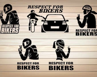 5 x respect voor motorrijders SVG png-bestanden motorfiets bundel motorrijders voor T-shirt vinyl sticker digitale Cricut vector bestand clipart downloaden