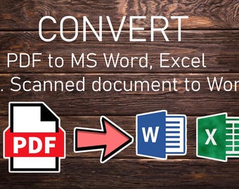 Servicio personalizado: Convertir PDF a Word o Excel, convertir documento escaneado a documento de Word editable, PDF a Word, Pdf a Doc, Pdf a Word Doc