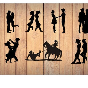 Cowboy Couple SVG PNG JPG file + Cowboys Font file Cowboy Cowgirl Svg Western Couple for T-shirt Wedding Southern Digital Clipart Download