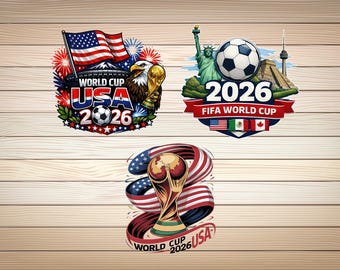 3 x World Cup USA 2026 SVG PNG Verenigde Staten voetbal fan ontwerp png-bestanden Copa Mundial 2026 sublimatiebestand voor voetbalshirt bestand downloaden