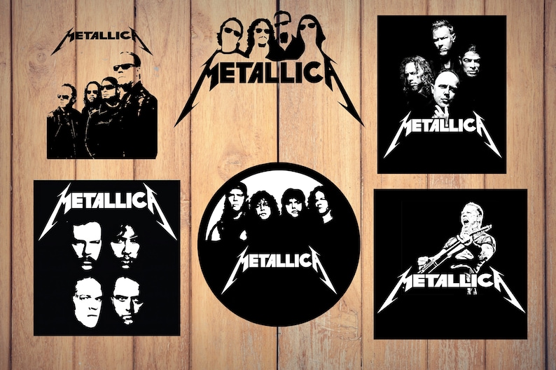 6 X Metallica PNG SVG Files for Silhouette Cover Metallica Group for