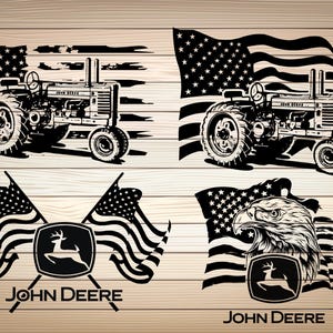 John Deer Flag Shirt SVG PDF PNG Full Front and Back Tractor With Pride Etsy