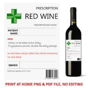 8 X Blank Prescription Label PNG SVG PDF Files Alcohol Whiskey Red Wine ...