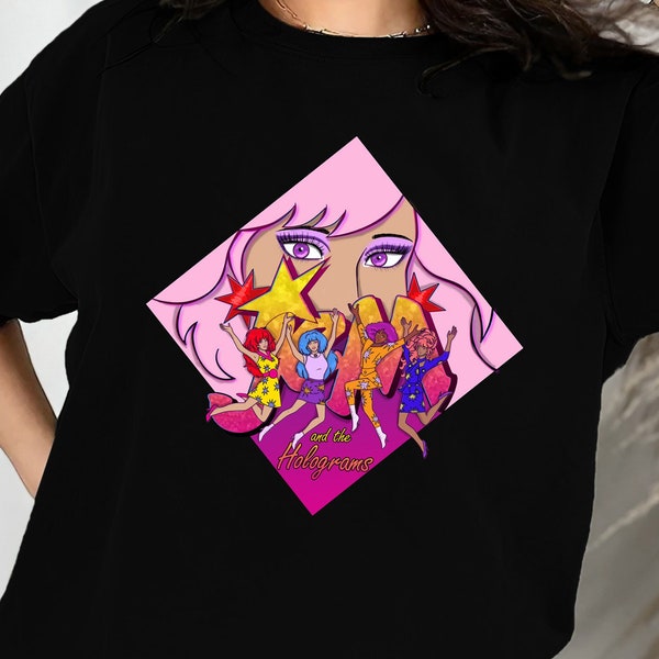 Jem and the Holograms Retro Shirt, Summer Girl Shirt, 80's Cartoon Neon Color, Jem & The Holograms, Summertime T-Shirt, Sweatshirt, Hoodie