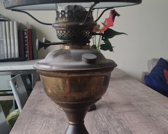 English Vintage Brass DUPLEX Oil Lamp