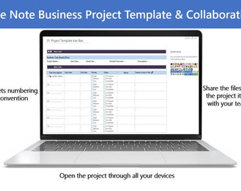 One Note Business Project Template & Collaboration