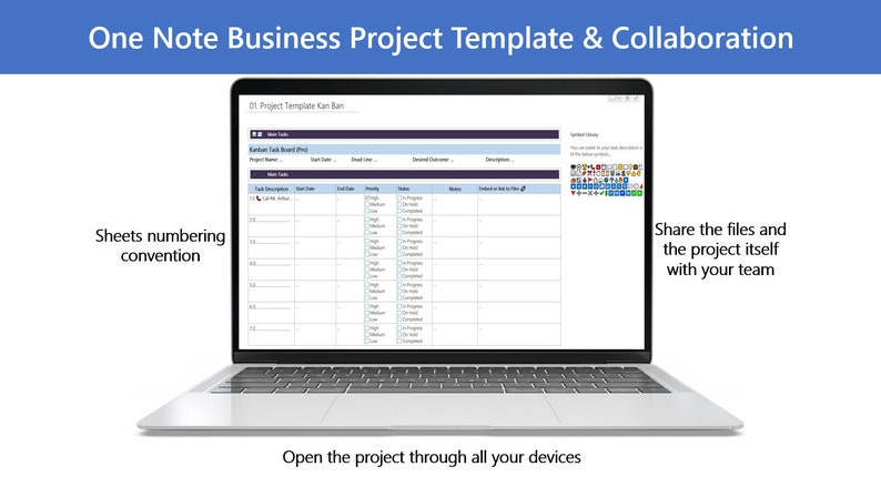 Onenote Due Date One Note Business Project Template & Collaboration - Etsy