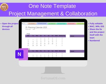 One Note Template Project Management & Collaboration