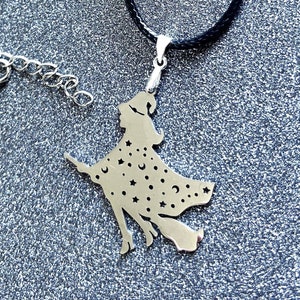 Broomstick Flying Witch Pendant Necklace - add a little magic to your life