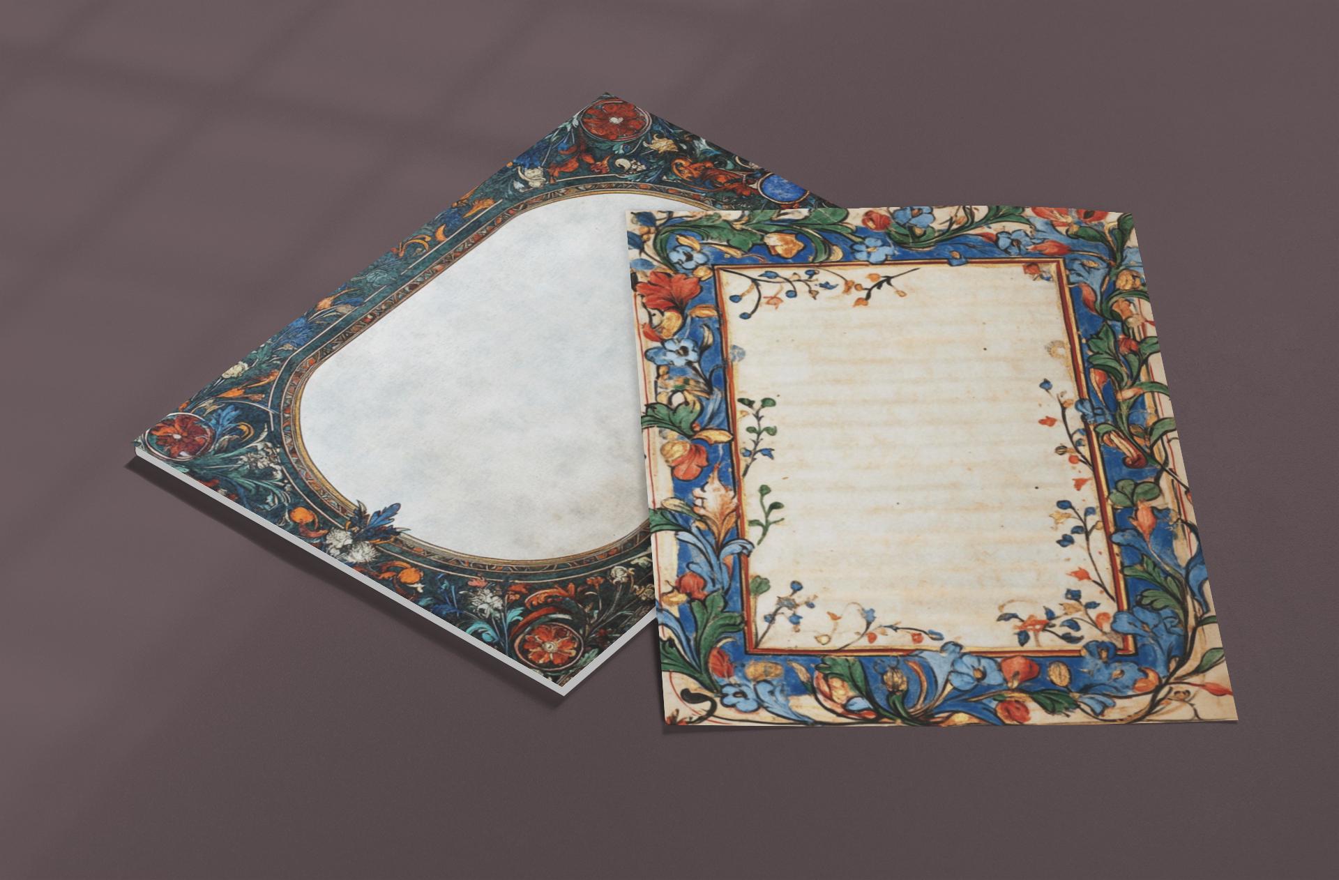 Manuscript Frame 20 Medieval Illuminated Manuscript Blank Pages - Printable Journal Kit ...