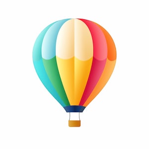 Hot Air Balloon vector art SVG, PNG file for Commercial use ideal for t-shirt design, web design, children books illustration and magnets