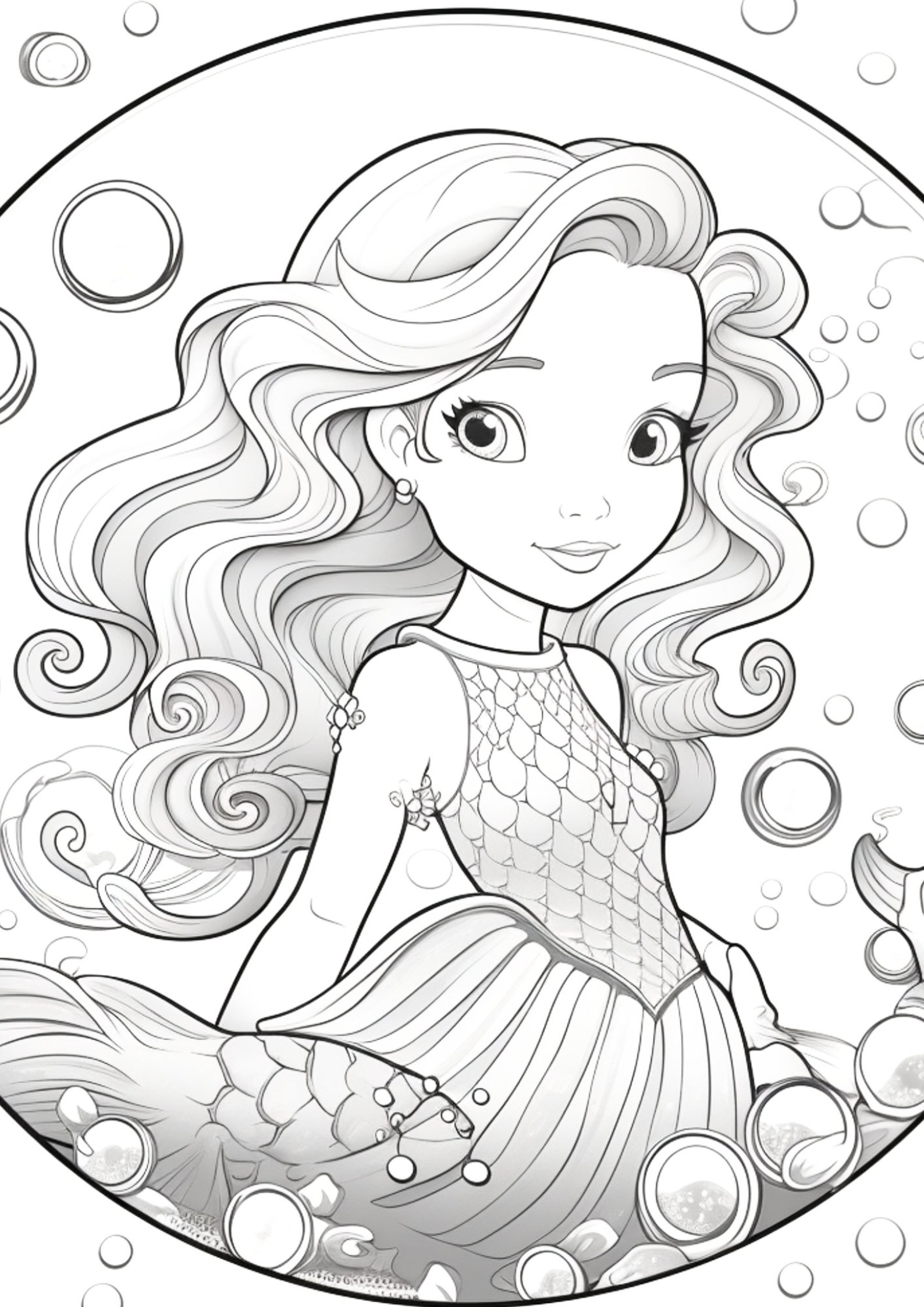 Cute Mermaids Coloring Pages for Kids and Moms Great Indoor Activities ...