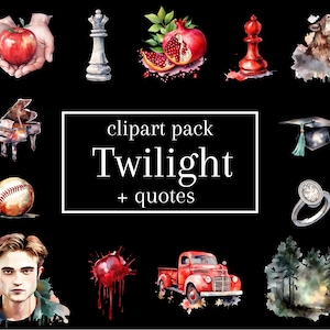Clipart PNG Twilight pour conceptions Web, modèle de publication et d'histoire Instagram, icônes Flatlay, autocollants, album