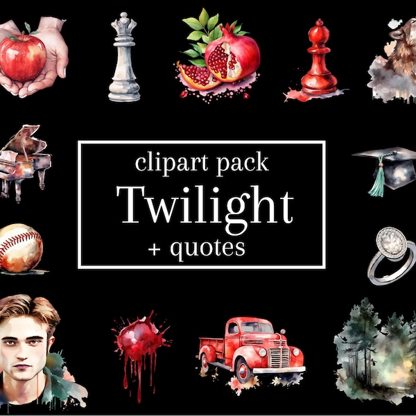 Twilight PNG Clipart for Web Designs, Instagram Post and Story Template, Flatlay Icons, Stickers, Scrapbook