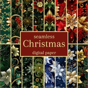 Ornamenti della vigilia di Natale modello senza cuciture 20 Carta digitale ideale per avvolgere carta, coperte, lenzuola, carta da parati per uso commerciale