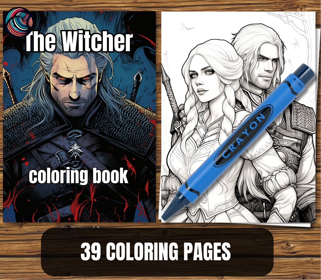 The Witcher Coloring Book for Adults Plus 6 Free Posters for Etsy