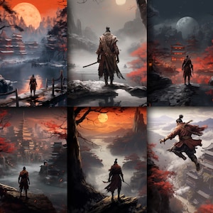 Sekiro Digital Bundle Konzept Kunst ideal für Poster, Tassen, Becher oder Decken für alle Fans von Sekiro, Dark Souls. Bloodbunde, Elden Ring