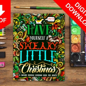 31 Swear Word Coloring Pages with Cuss Word Inspiration Quotes - Funny Quotes Coloring Pages for Adults - Christmas Gag Gift Idea