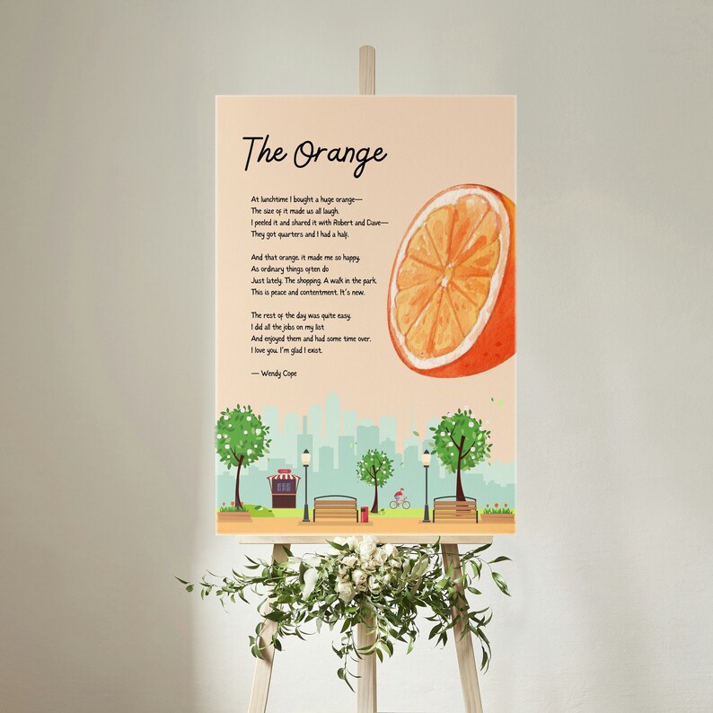 The Orange by Wendy Cope I Love You I'm Glad I Exist Poem Digital