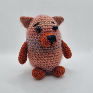 Knitted brown-orange cat - handmade