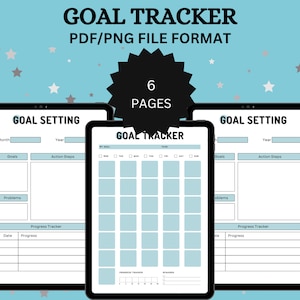 Goal Tracker, Digitales Ziel, Monatszielplaner, Wochenzielplaner, Vision Board, Vorlage minimal, Digitaler Zielplaner