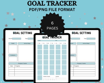 Minimalist Digital Goal Tracker: Weekly & Monthly Planner (PDF/PNG)