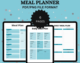 Weekly Meal Planner Printable: Family Food Planner, Grocery List (PDF)