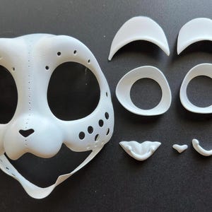 Chibi Kitty Cat / Base per la testa di un felino fursuit / Stampato in 3D in PLA / Maschera con base per la testa pelosa