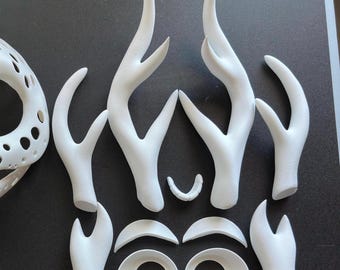 Deer | Horse | Reindeer | Ungulate Fursuit Accessories | 3D Printed in PLA | Includes Eye Blanks, Eyelids, Teeth, and Nose