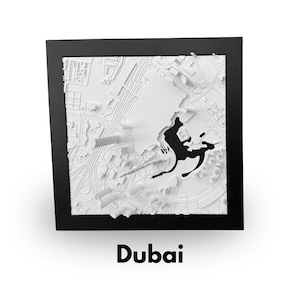Impression murale Burj Khalifa de Dubaï |  16" x 16" | Décoration d'intérieur urbaine imprimée en 3D