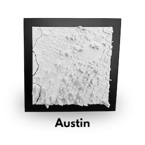 Austin Capital WallPrint |  16" x 16" | Décoration d'intérieur urbaine imprimée en 3D